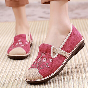 隆瑞祥老北京布鞋女新款春秋季妈妈鞋舒适软底亚麻绣花中国风一脚蹬
