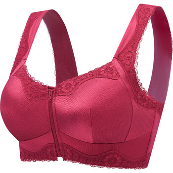 大胸显小罩杯文胸无钢圈大码胸罩背心式运动内衣女薄款my 8812酒红色