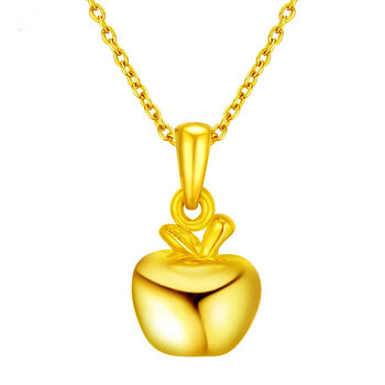 儒善缘黄金金苹果吊坠黄金苹果项链女平安夜平安果圣诞节礼物送女友