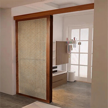 定制推拉门日式隐形隔断门厨房卧室卫生间伸缩门实木折叠门新西兰松木