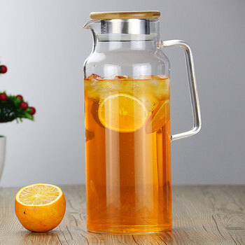 nsyca耐高温冷水壶玻璃水壶防爆家用凉水壶开水杯大容量泡茶壶果汁扎