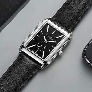 男士商务休闲方形手表瑞士男士手表男长方形石英表十大男款品牌方表