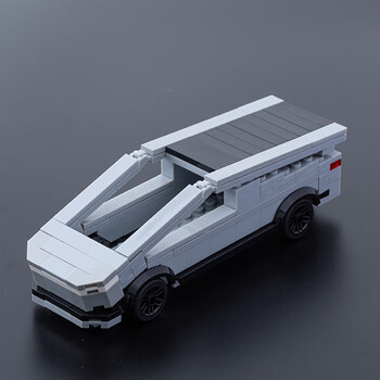亲贝鱼兼容乐高创意moc科技车辆特斯拉玩具汽车定制拼插拼装积木模型