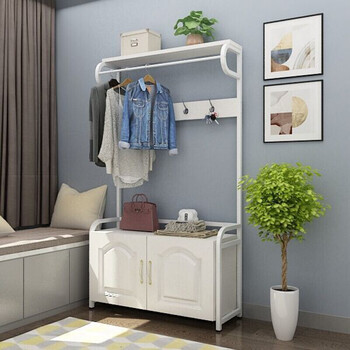 衣帽架带鞋架鞋柜衣架一体组合卧室落地鞋帽架门厅客厅用挂衣架其他