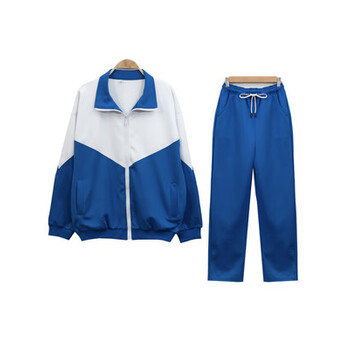 校服套装学院风大学生班服蓝白运动会班服秋冬初中高中男女 蓝色外套