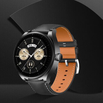 华为watchbuds手表表带官方同款智能手表真皮商务腕带男女通用黑色