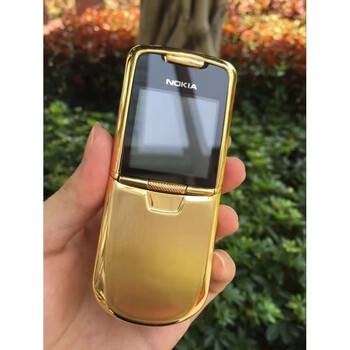 适用nokia诺基亚8800滑盖手机商务老款原装全钢金属经典怀旧手机金色1