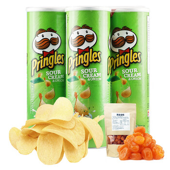 3罐装美国进口品客薯片prinles酸乳酪洋葱味158g3休闲零食墨西哥乐事