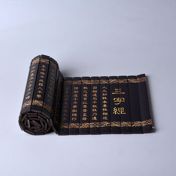 创意竹简书弟子规表演道具创意中国风礼品送朋友送老外中式摆件三字经