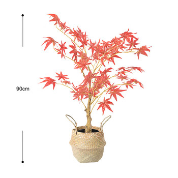 日式仿真植物仿生绿植盆栽摆件红枫叶禅意新中式客厅室内落地装饰90cm