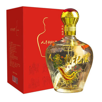 玻璃坛养生酒礼坛装纯粮滋补酒白酒特价 二斤玻璃坛礼盒装 人参枸杞酒