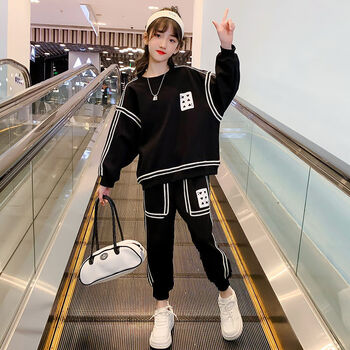 索菲熊女孩子衣服9-12岁春秋装中大童套装13到15岁小女孩子时尚服装春