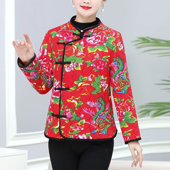 花棉袄东北女大码大花袄民族风小花冬季加厚碎花棉服棉衣短款外套 涵