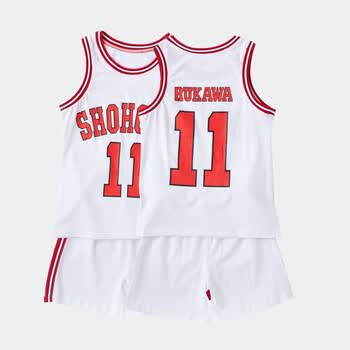 球衣男童t恤短袖篮球服套装湘北樱木花道流川枫队服无袖白色11号