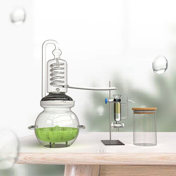 新款商用玻璃蒸馏器小乔家用纯露蒸馏机精油提取器大乔分离器直火40升