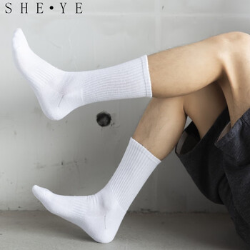 奢晔  白袜男袜子男士吸汗毛巾底长袜潮男白袜子长筒运动棉袜加厚篮球