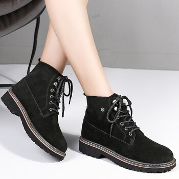 【京东精品】2018新款冬季机车马丁靴女鞋小短靴瘦瘦靴 d113反绒黑色