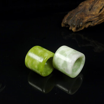 春龙 玉石岫玉扳指大拇指玉石指环男款大气玉戒指 支持订做 刻字 岫玉