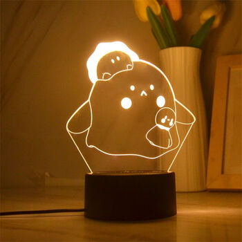 氛围灯贝克造型床头七彩小夜灯送孩子生日礼物六 3899-15 水波蛋 单色