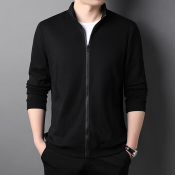 t恤夏季外套男logo卫衣男春季士纯色运动立领开衫拉链外21006黑色m105