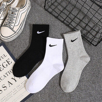 耐克袜子男男运动袜男生袜子男潮流百搭纯棉防臭勾勾袜运动袜不起球nk
