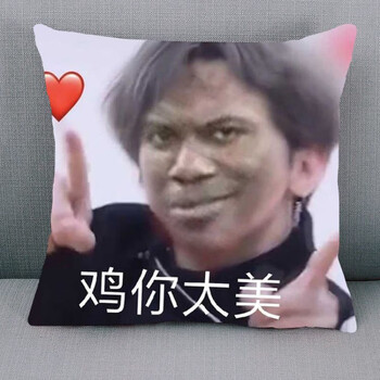 小黑子抱枕表情包只因鸡你太美打篮球定制枕 4 45x45cm常规(含枕芯)