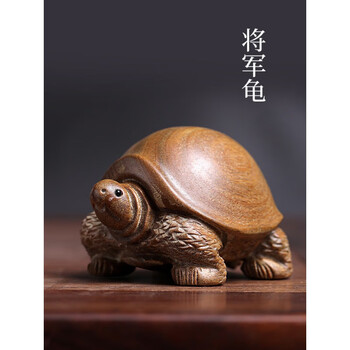 绿檀木雕乌龟摆件手把件把玩将军龟文玩檀木雕刻吉祥转运摆件 将军龟