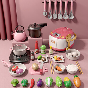 安丽莉儿童过家家玩具厨房电饭煲玩具套装女孩宝宝仿真厨具做饭煮饭