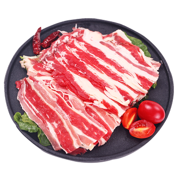 片雪花安格斯肥牛卷火锅烤肉食材新鲜牛肉烤肉 谷饲肥牛片5盒*200g