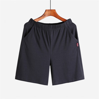 坠倾男士睡裤夏季棉纯棉宽松大码五分家居薄休闲居家短裤睡裤深灰色m