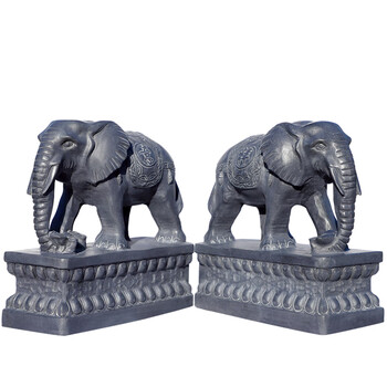 青石大象石雕大象石象一对天然青石头象大门口摆件吸水象 长1米宽50高