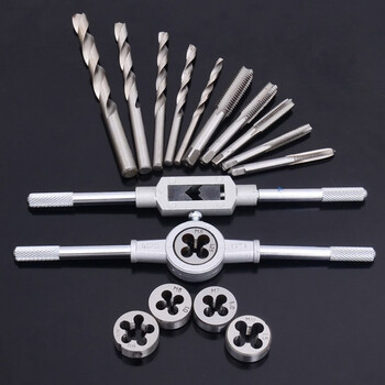 工具 丝锥板牙套装 五金板牙组合 手用丝攻扳手 绞手公制丝攻 上匠