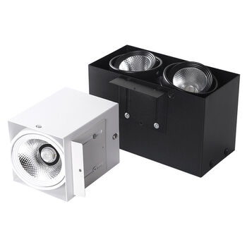 铝方通吊顶专用led双头10x20射灯方形木方通 筒灯明装15*15斗胆灯