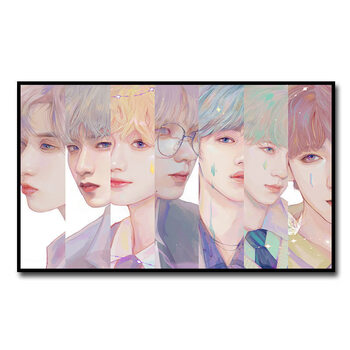 时代少年团数字油画tnt时代少年团diy数字油画手绘填充涂色油彩画人物