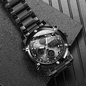 马克华菲fairwhale手表新款男士潮流全自动双显电子手表男名牌瑞士