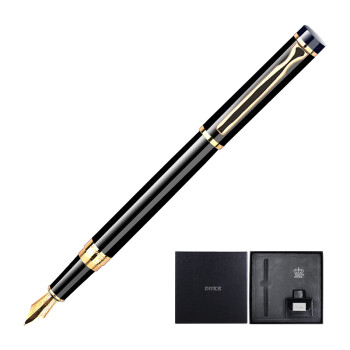 公爵（DUKE）克诺斯 金夹神秘黑色钢笔/铱金笔/墨水笔+墨水礼盒套装