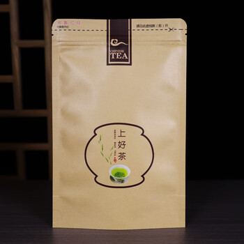 贤菁通用牛皮纸茶叶包装袋绿茶红茶二两半斤装自封拉链袋小号密封袋子