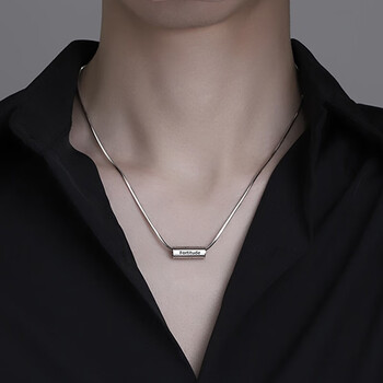 玥程项链男士蛇骨链七美德吊坠锁骨链子潮酷七夕情人节礼物送男女朋友