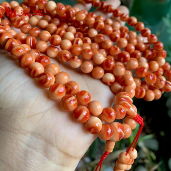 108颗天然万宝螺高端玉石手链四大 6mm108颗万宝螺手串