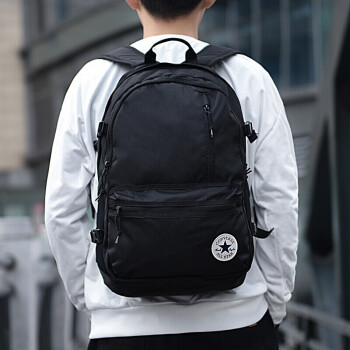 匡威（Converse）双肩包男2024夏新款运动旅行包学生书包电脑包黑色背包女10020533 10021138-A01 /46.5*31*15 以实物为准