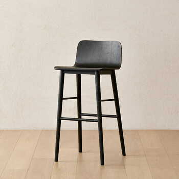 联堃吧台凳现代简约北欧丹麦高吧椅靠背北欧实木吧椅丹麦设计师吧台椅