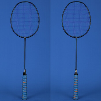 羽毛球拍碳纤维羽毛球拍单拍全碳素纤维超轻女生双拍纯蓝色2支装7074