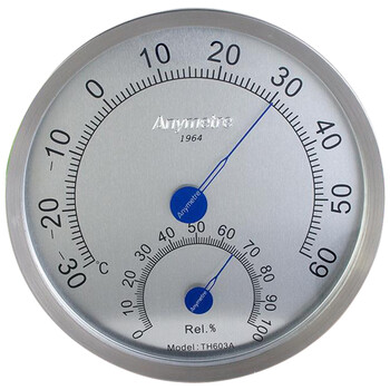 不锈钢温湿度计家用室内机械式温度计办公室厂房干湿室温计温度表th