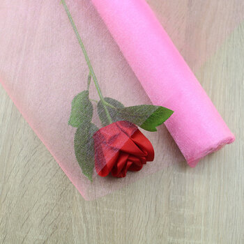 恬欣 手工diy制作丝带玫瑰花纱幔鲜花包装纱布用品材料50cm*4米sn4892