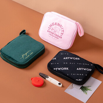 针线包多功能家用缝纫针套装包便携式布艺缝补针线盒旅行收纳包粉色