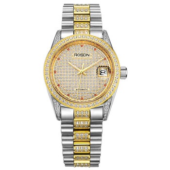 劳士顿rosdn手表满天星系列情侣手表机械表休闲商务情侣对表典雅镶金