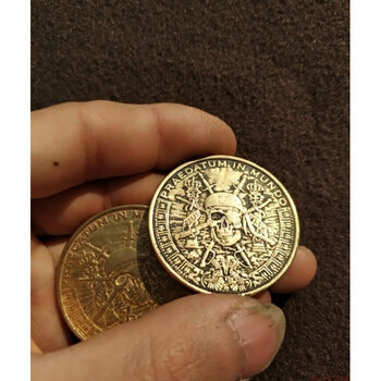 加勒比海盗硬币 幸运电影版精工铜骷髅头阿兹特克金币项链饰品周边