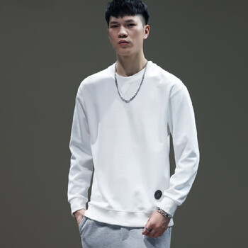 优衣库卫衣男春秋款潮ins宽松秋冬款无帽圆领衣服长袖t恤6636常规款