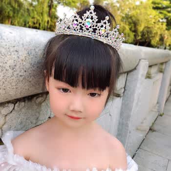 女童皇冠头饰儿童公主发箍王冠珍珠小女孩发卡小孩子发饰精致发夹皇冠