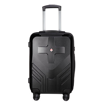 SABER正品SA7113瑞士军刀旅行箱20英寸万向轮拉杆箱登机行李箱密码箱 黑色 20英寸